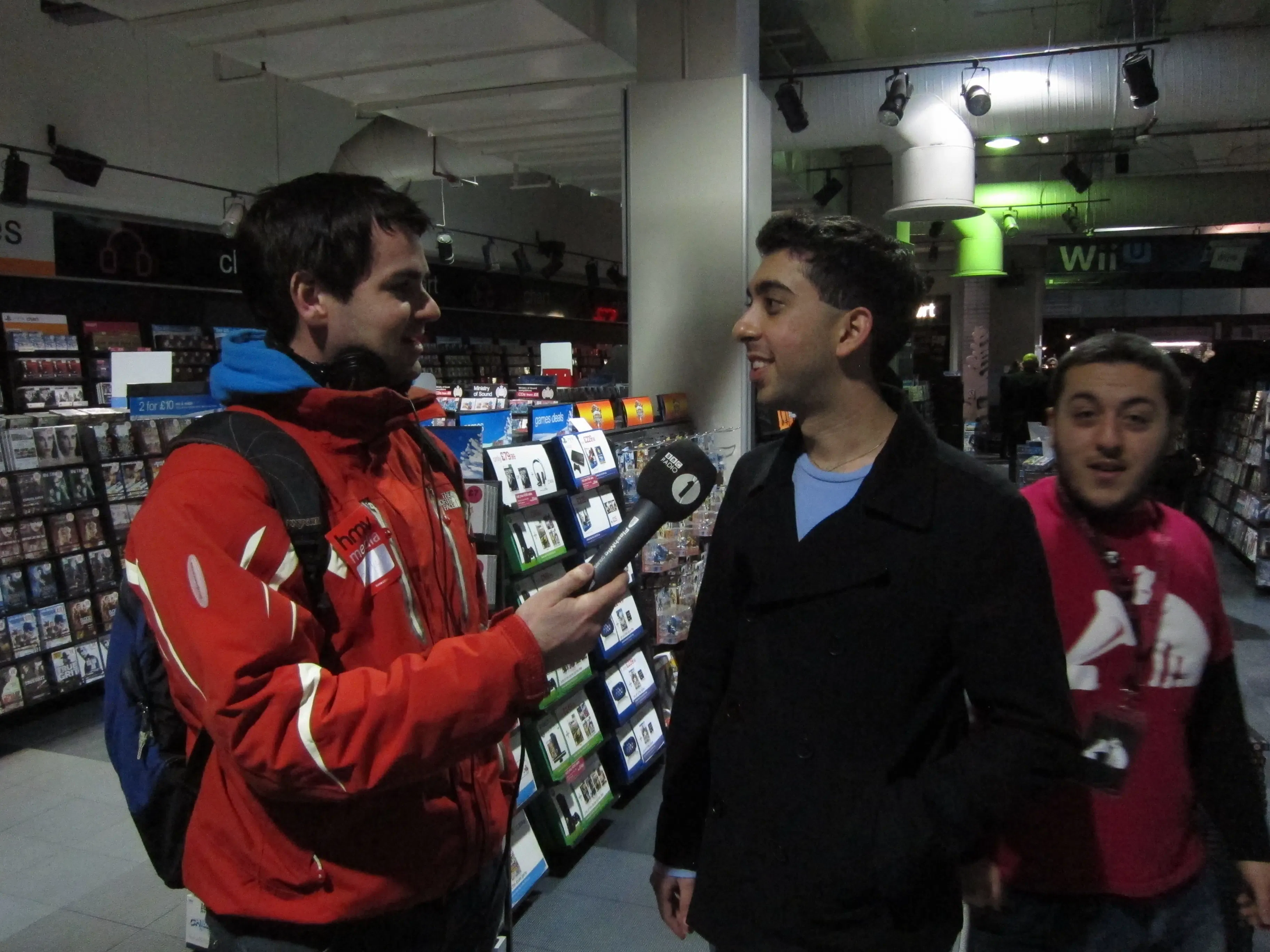 Being interviewed for BBC Radio 1