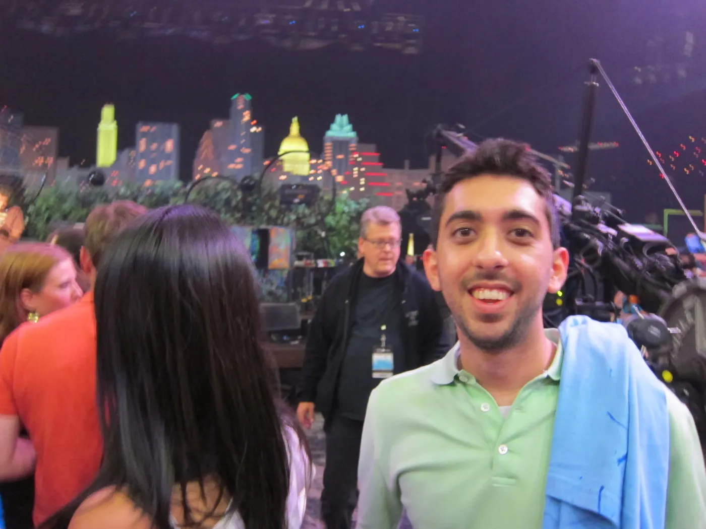 Jimmy Dushku standing near the stage before the ACL taping