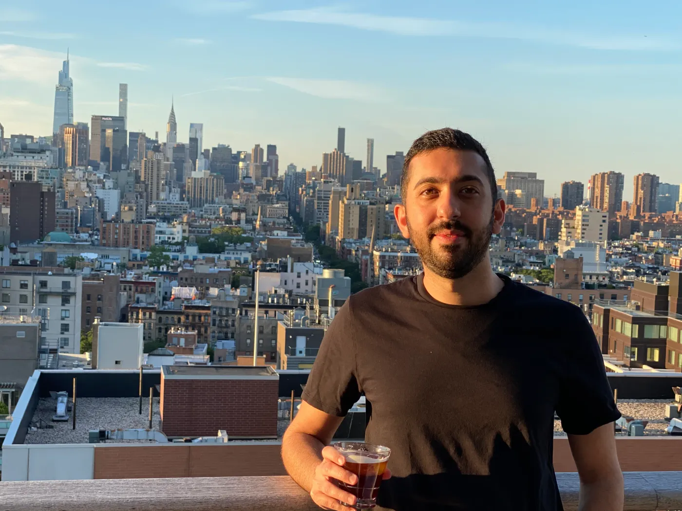 Jimmy Dushku on a NYC rooftop, skipping the second concert of the day