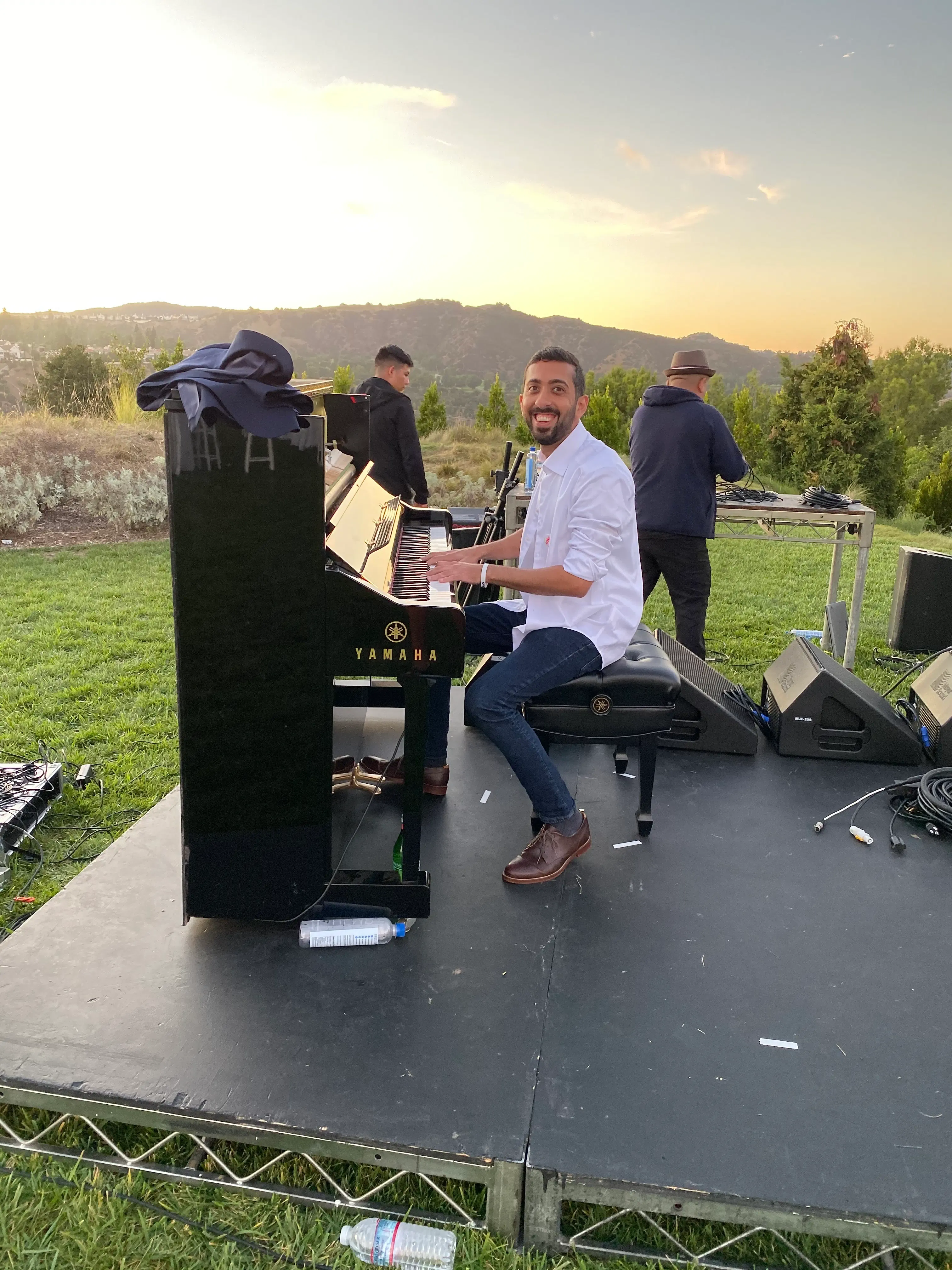 Crossing a bucket list item off: playing Chris's piano