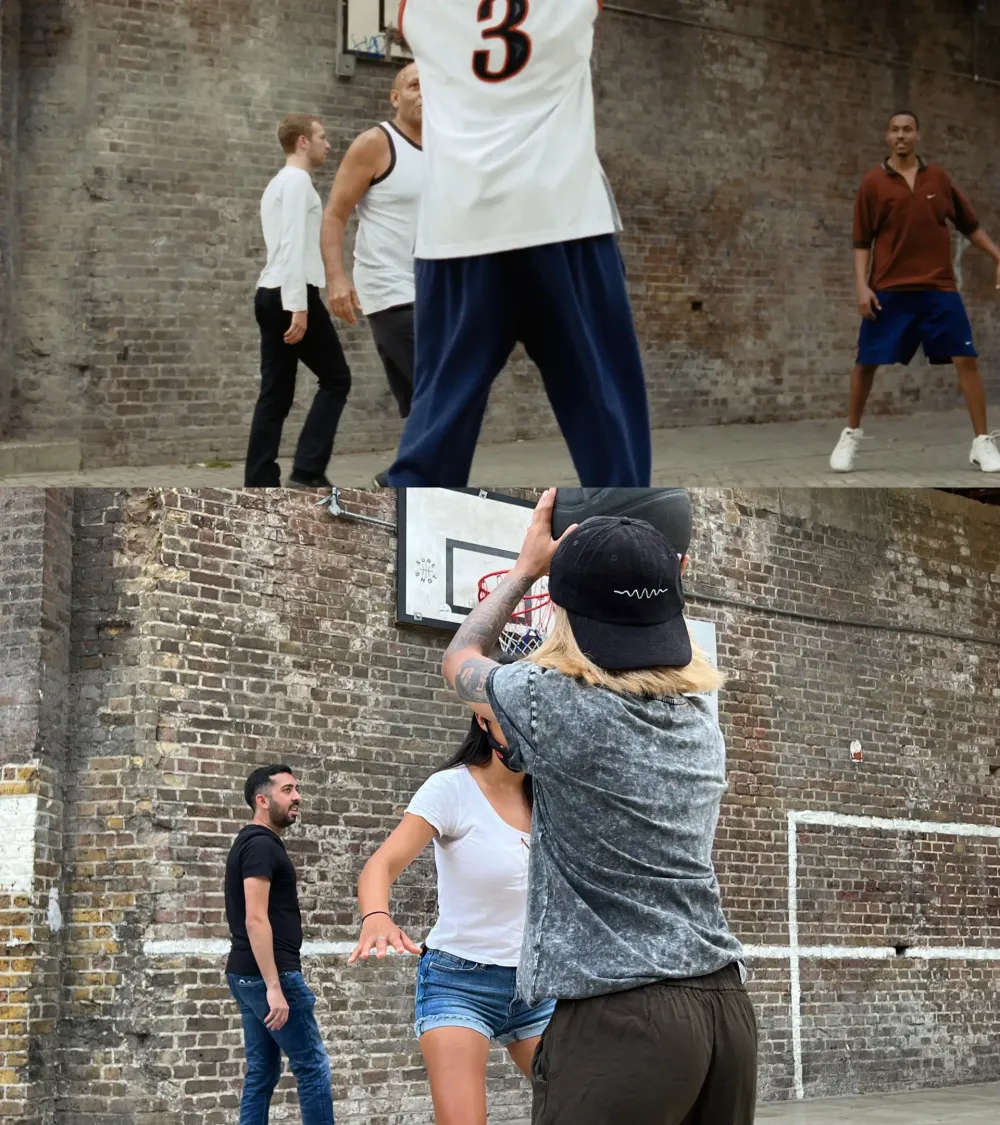 Jimmy Dushku recreating a scene from The Scientist music video in North London