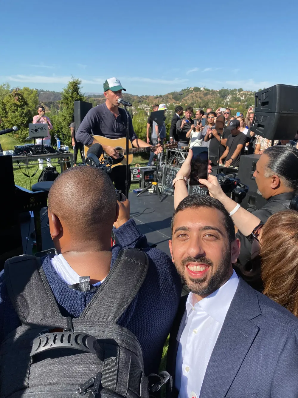 Jimmy Dushku at the Bel Air fundraiser as Chris Martin performed
