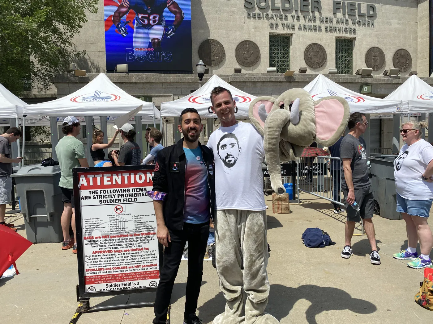 Jimmy Dushku and Dominic outside Soldier Field