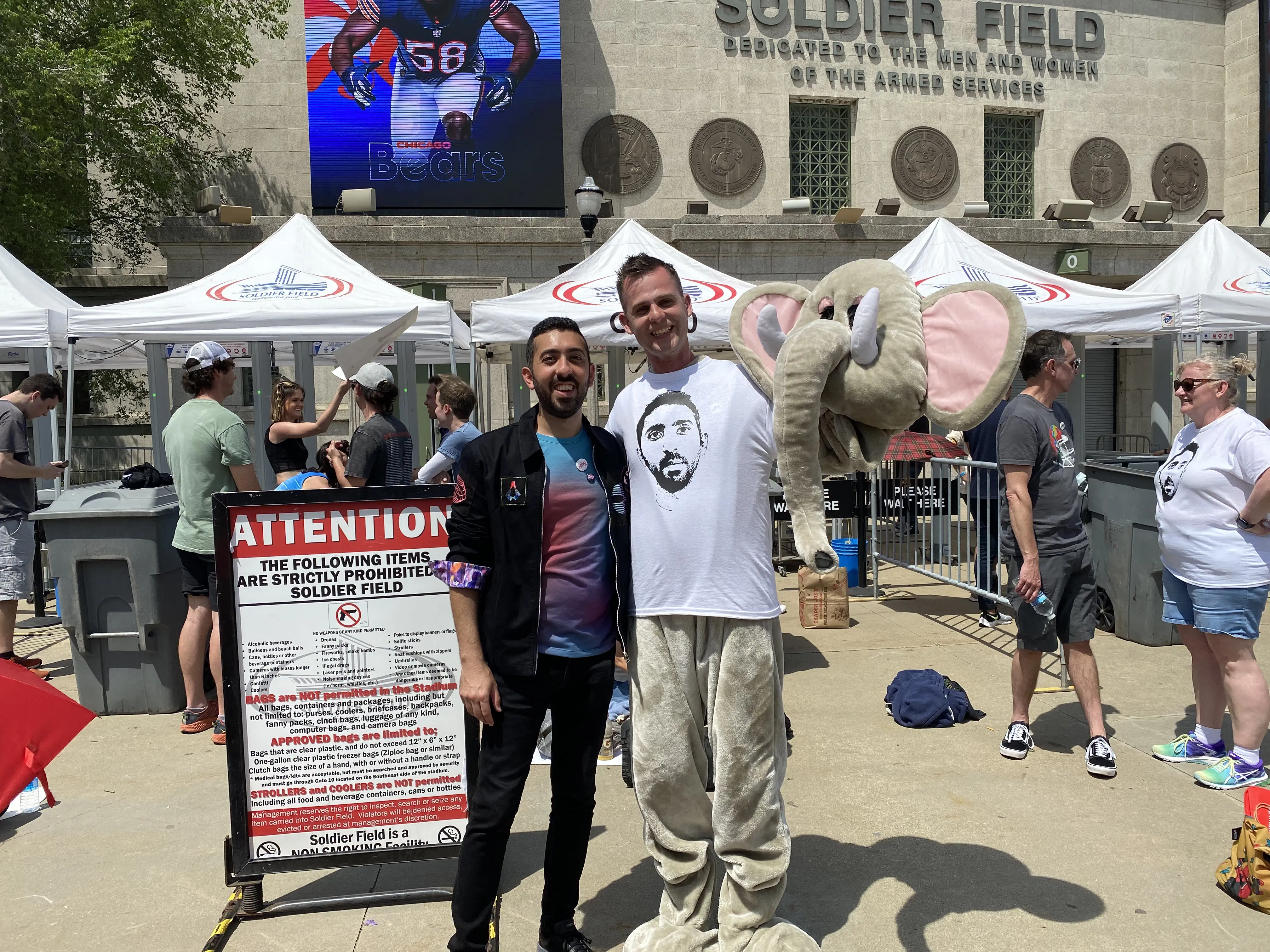 With Dominic outside Soldier Field