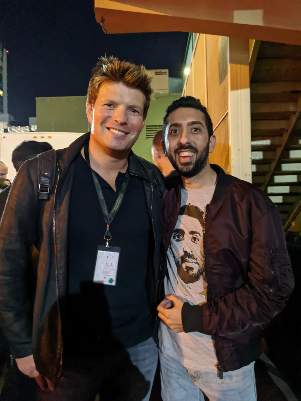 Jimmy Dushku and Phil Harvey after the show in the parking lot