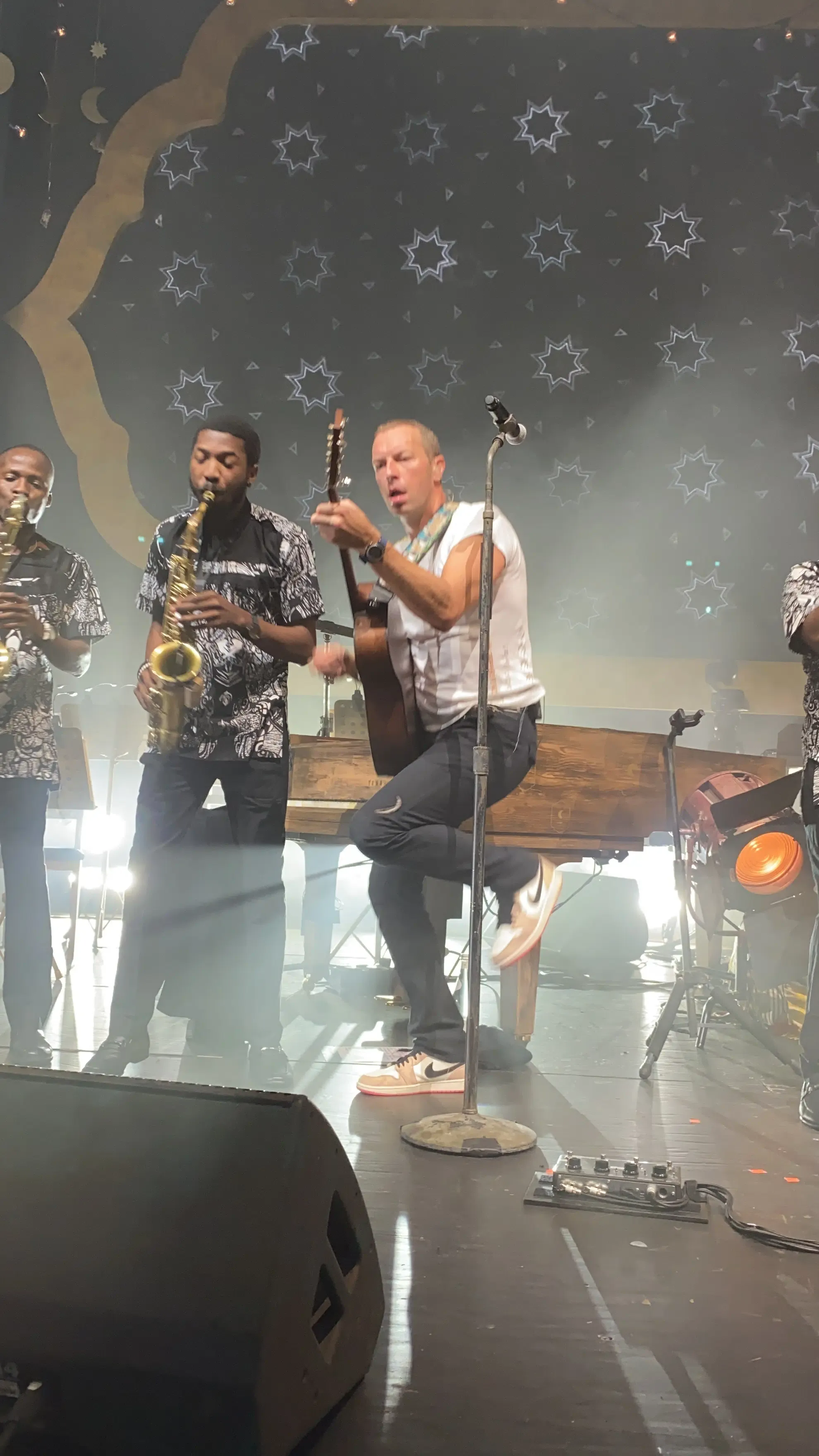 Chris Martin performing at the Citi Sound Vault show