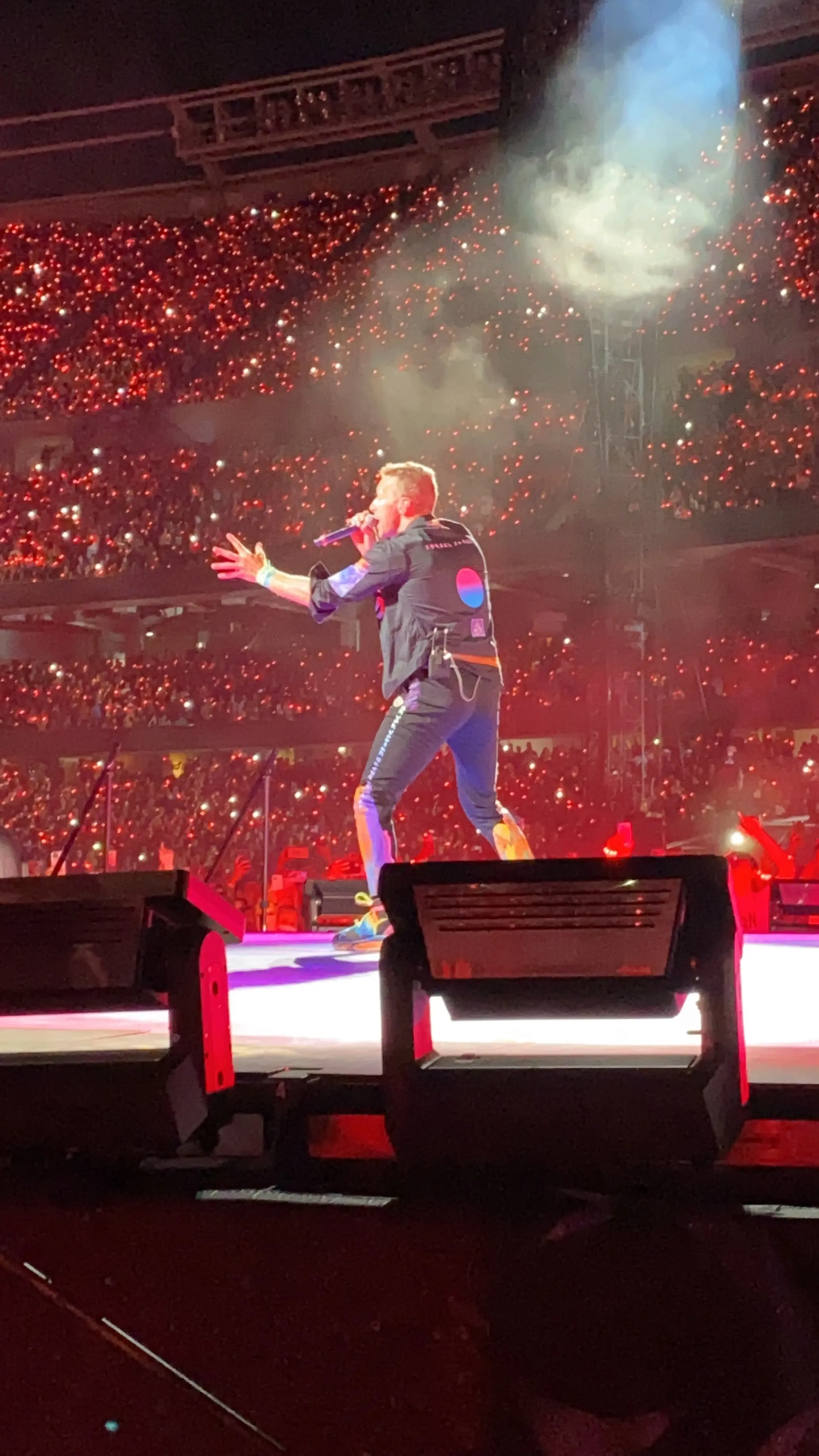 Chris Martin performing at Soldier Field
