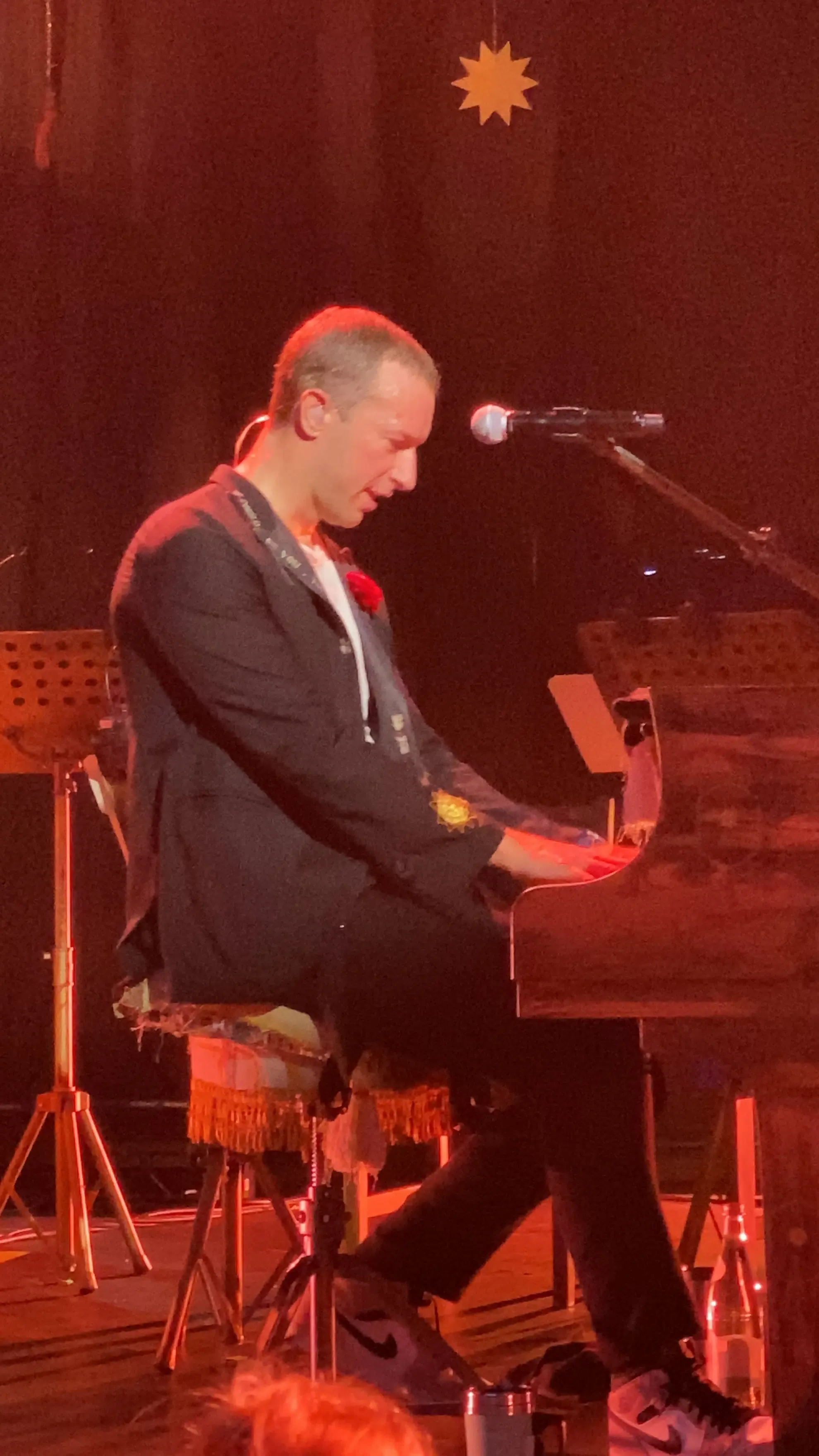 Chris Martin on piano