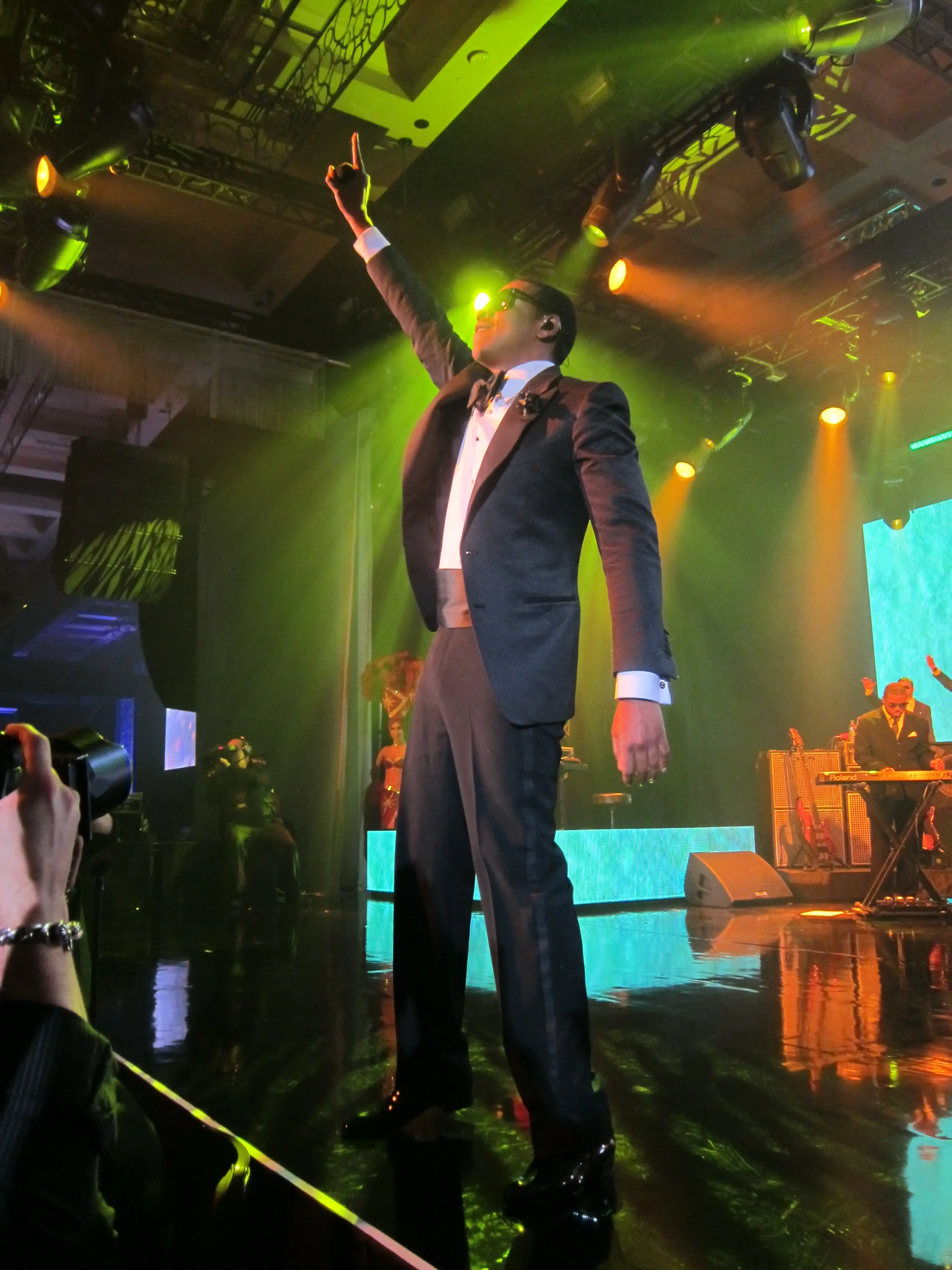 Jay-Z performing on stage at the Cosmopolitan New Year's Eve show