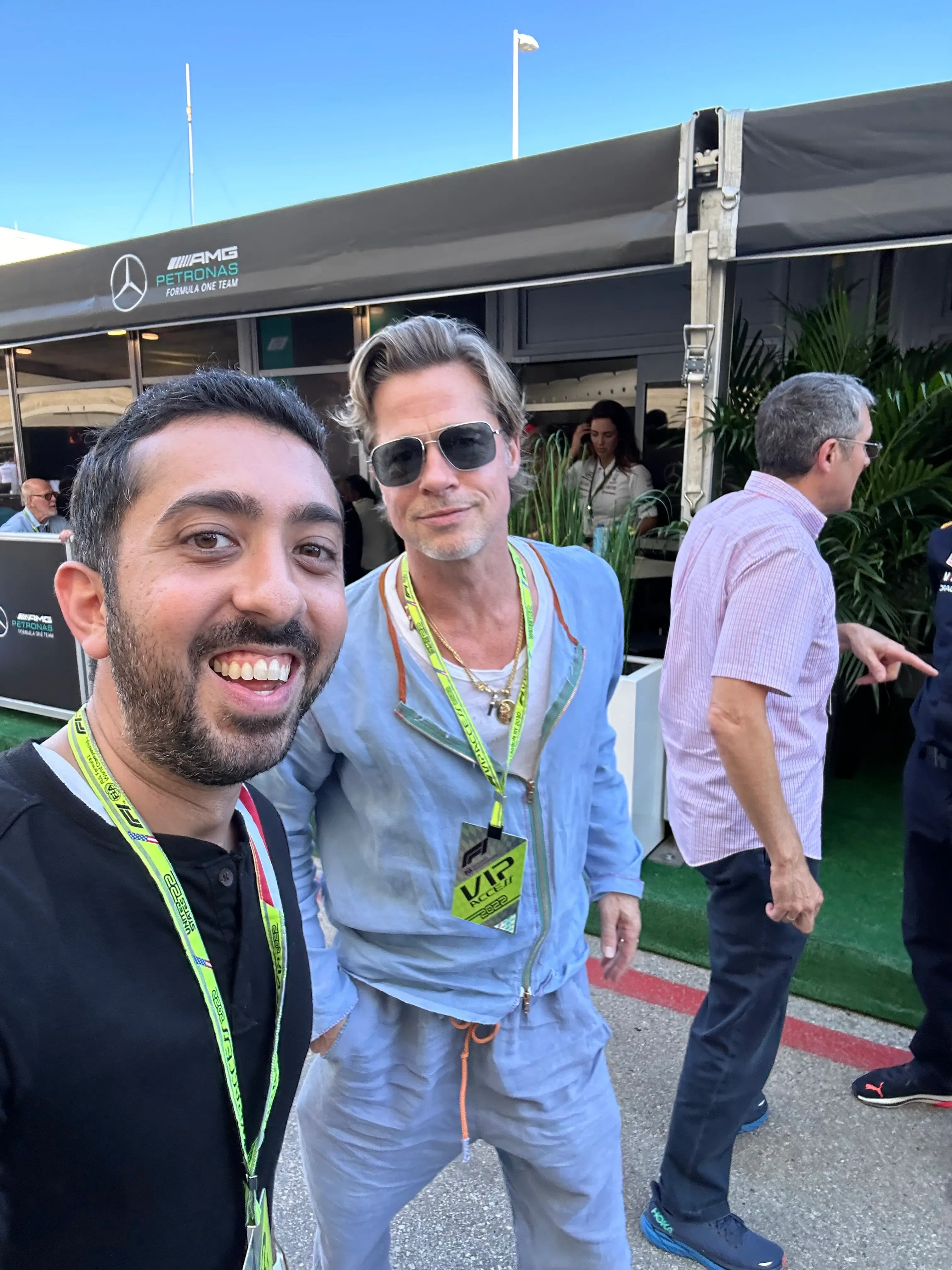 With Brad Pitt in the paddock