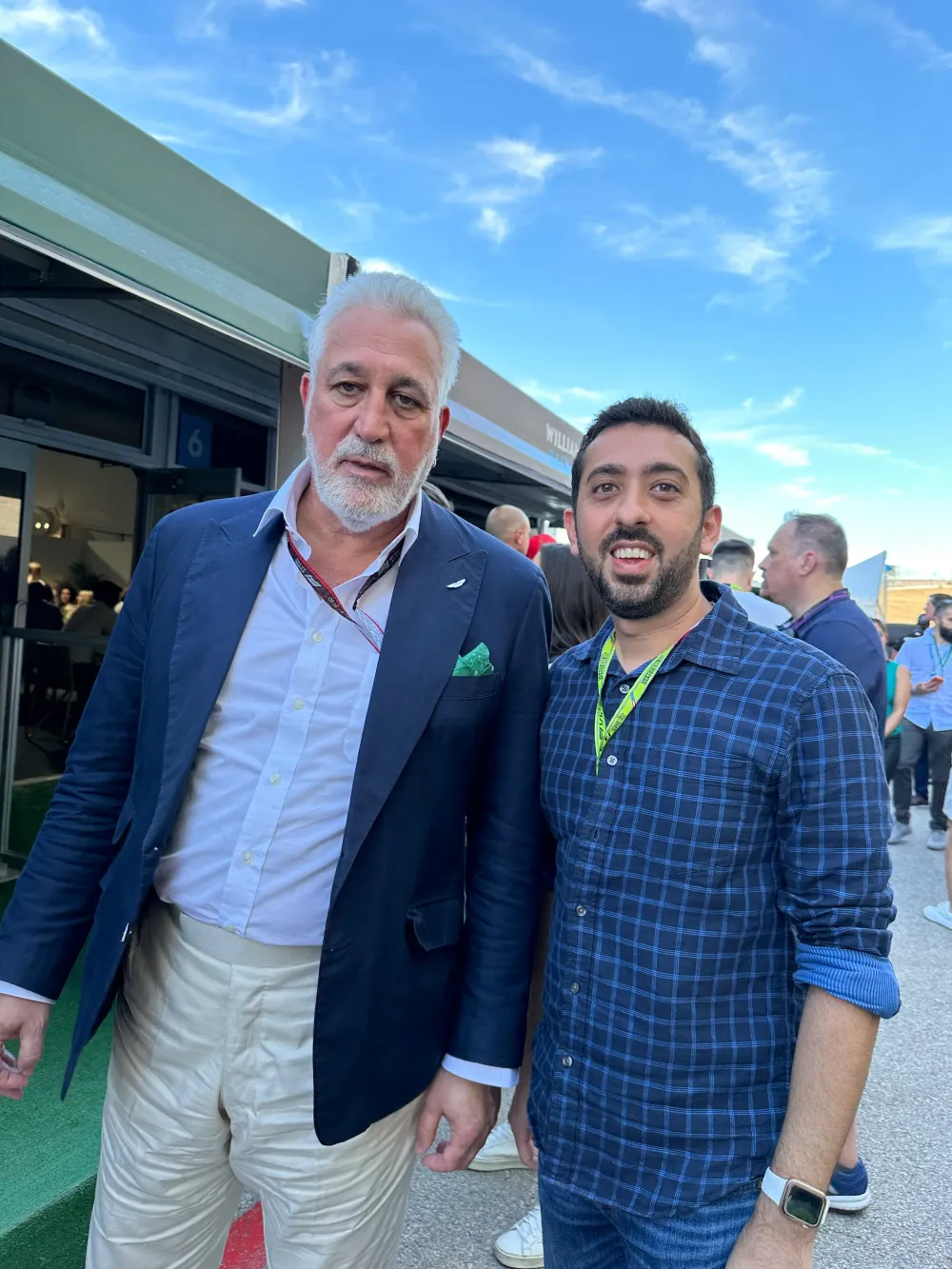 Jimmy Dushku with Aston Martin owner Lawrence Stroll