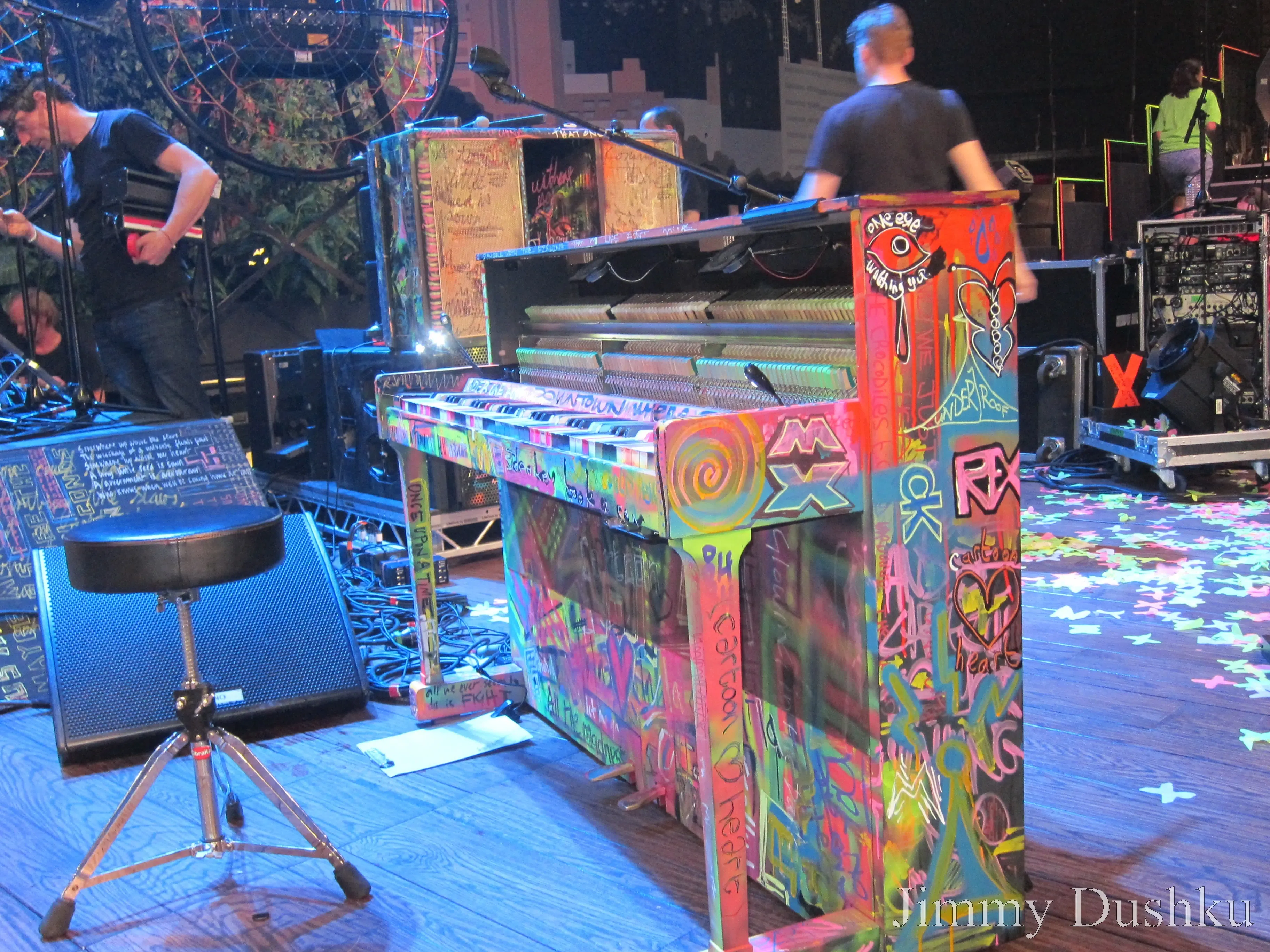 The hand-painted Mylo Xyloto stage piano